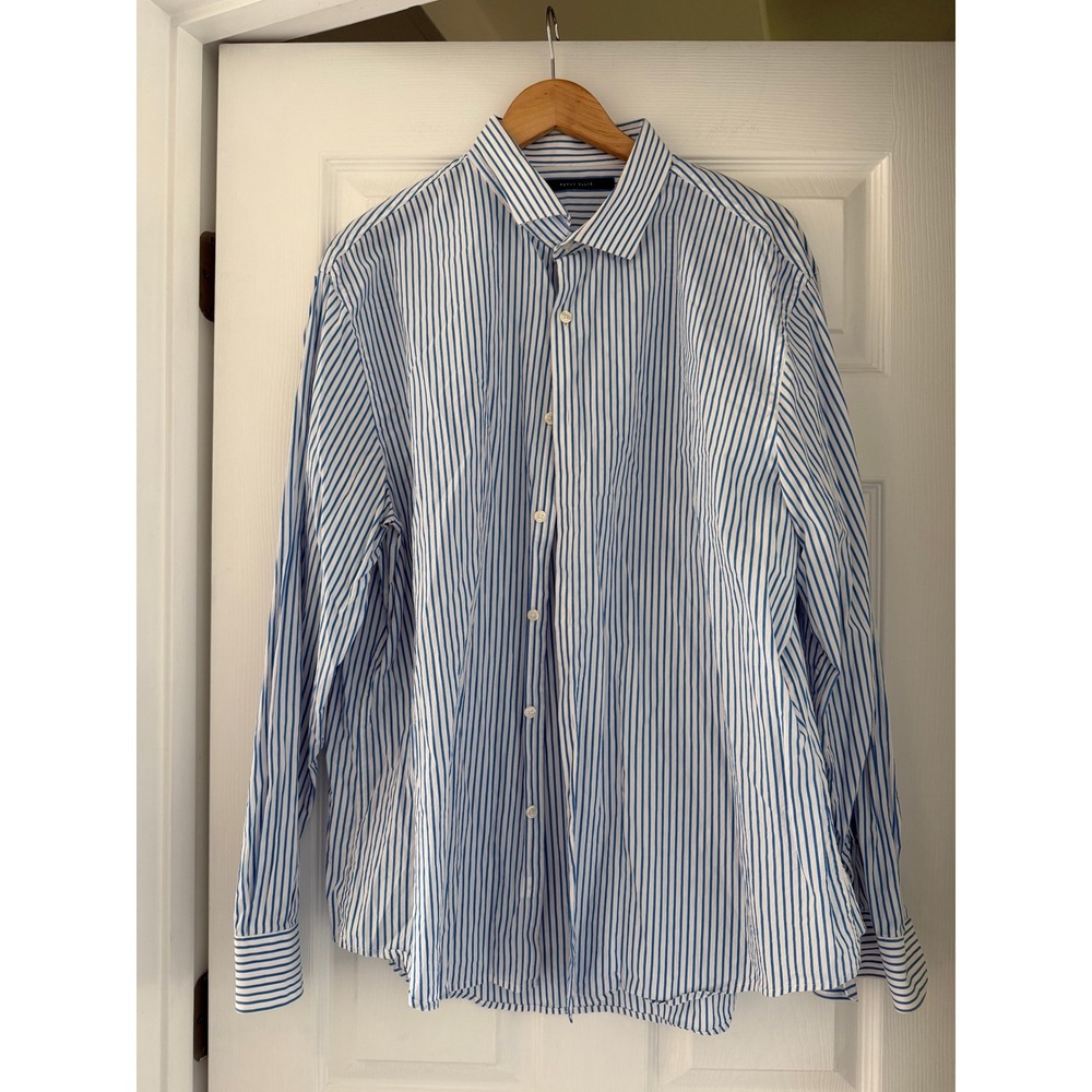 Perry‎ Ellis Striped Classic Button Down Shirt 90s Butter Mom